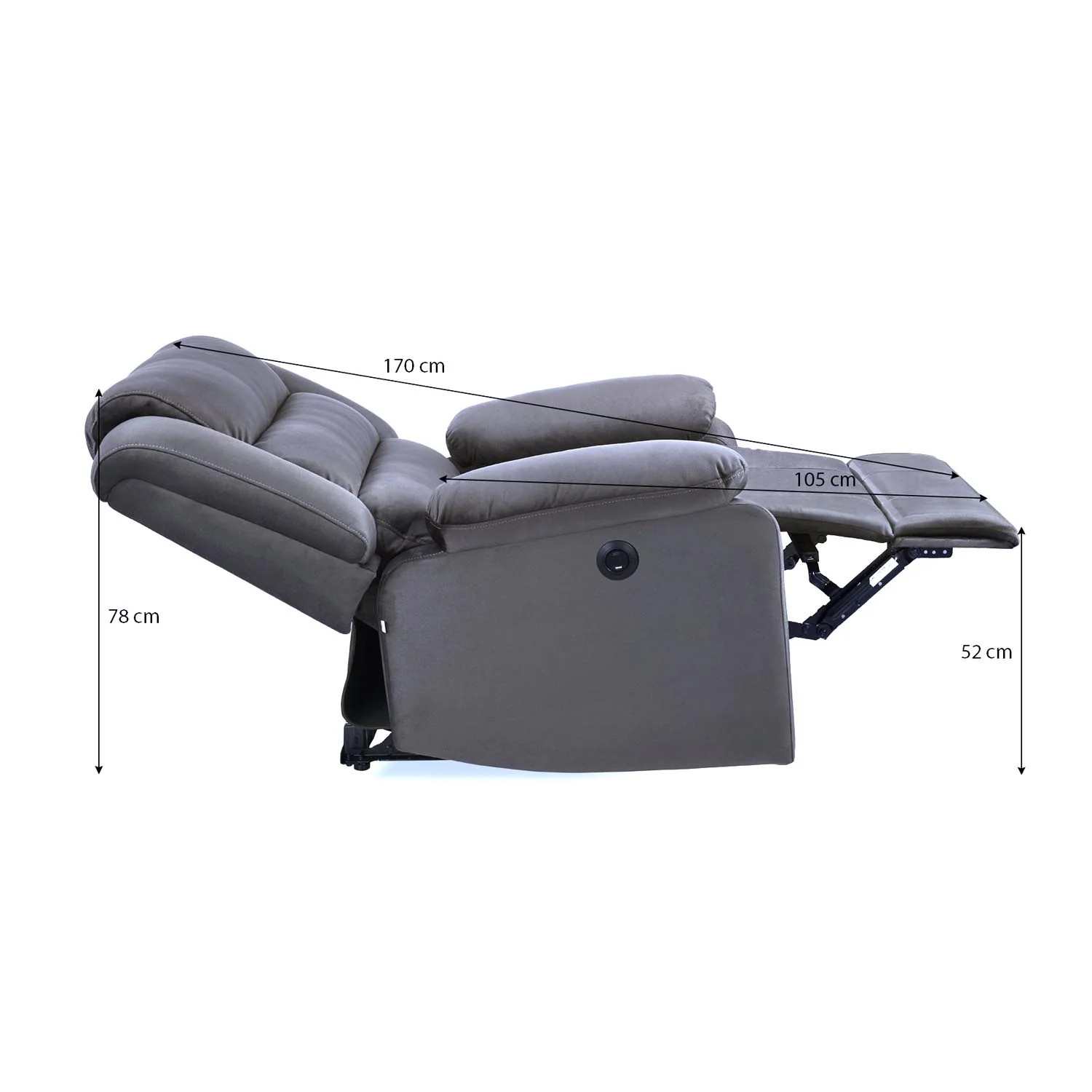 Nilkamal Sierra 1 Seater Electric Recliner Sofa (Brown) - Image 6