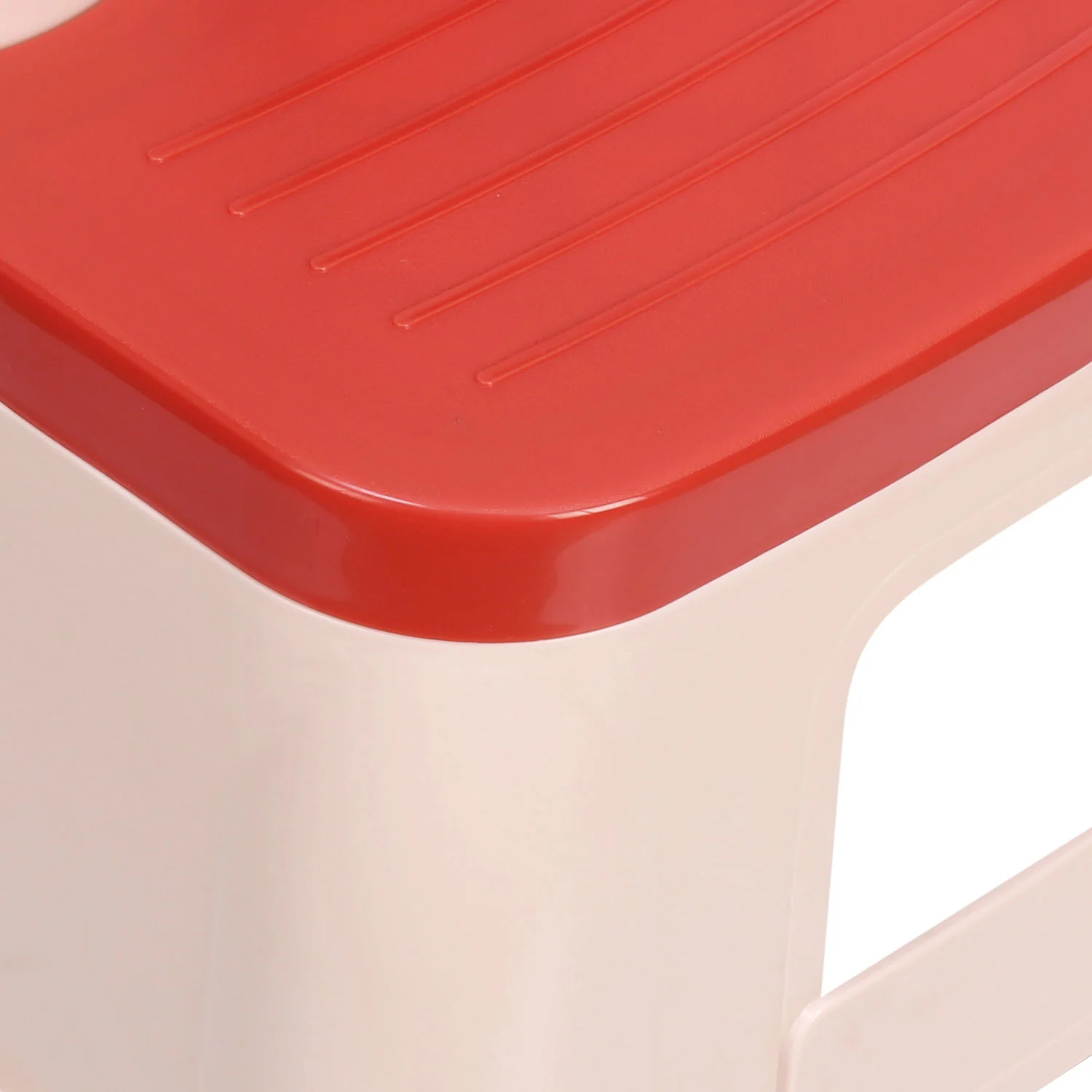 Nilkamal Step Stool 31 (Basket Beach /  Coral Red) - Image 4