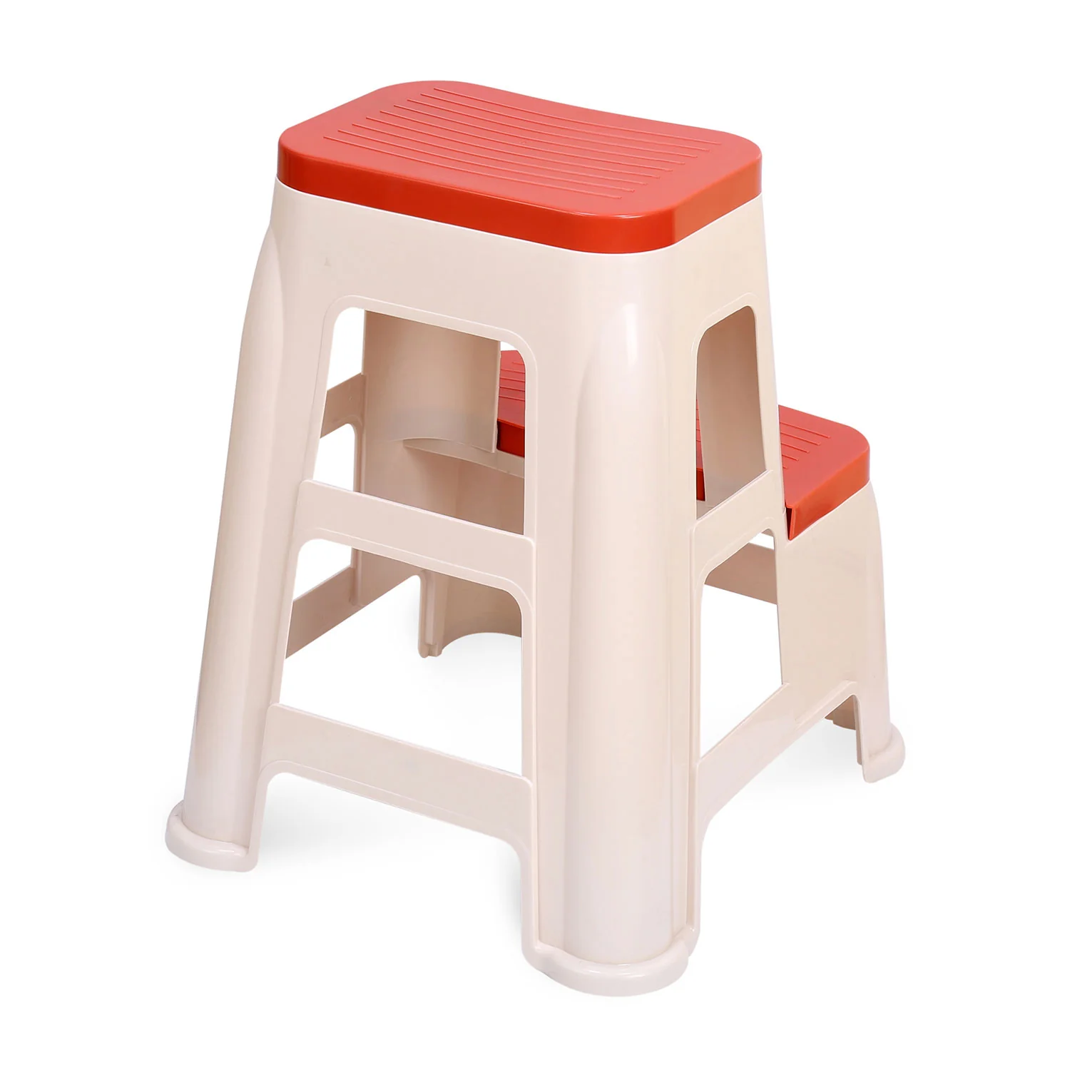 Nilkamal Step Stool 31 (Basket Beach /  Coral Red) - Image 6