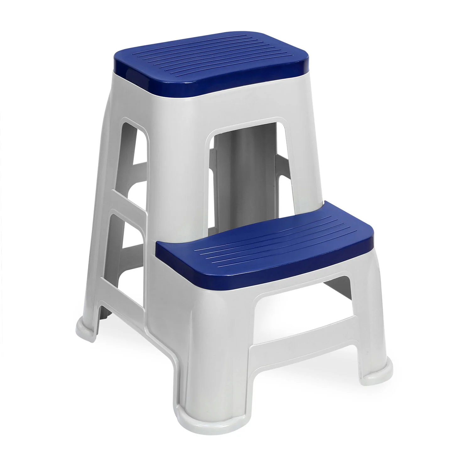 Nilkamal Step Stool 31 (Silk Grey /  Cobalt Blue) - Image 3