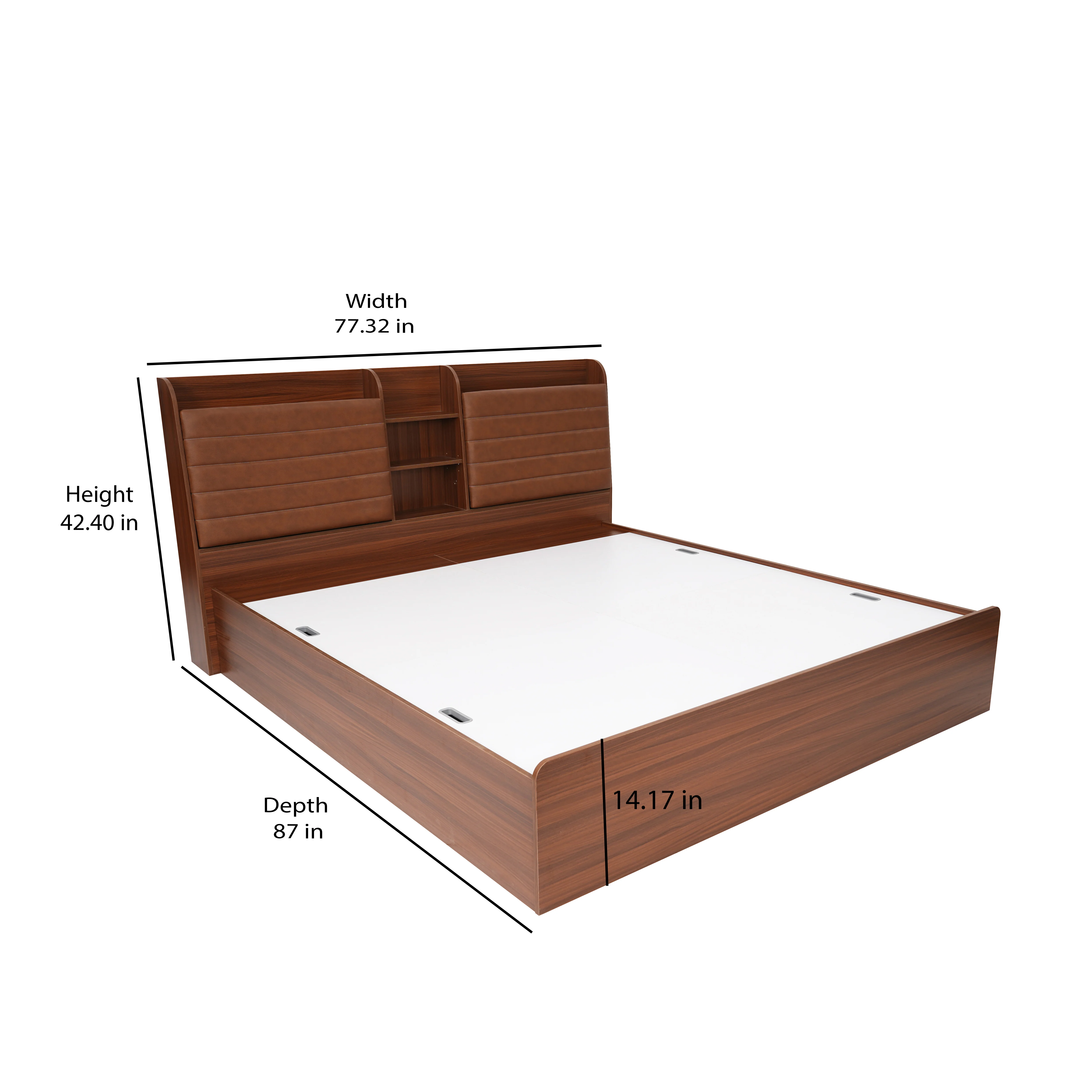 Nilkamal Tokyo Calipso King Bed With Storage (Classic Plank Walnut) - Image 11