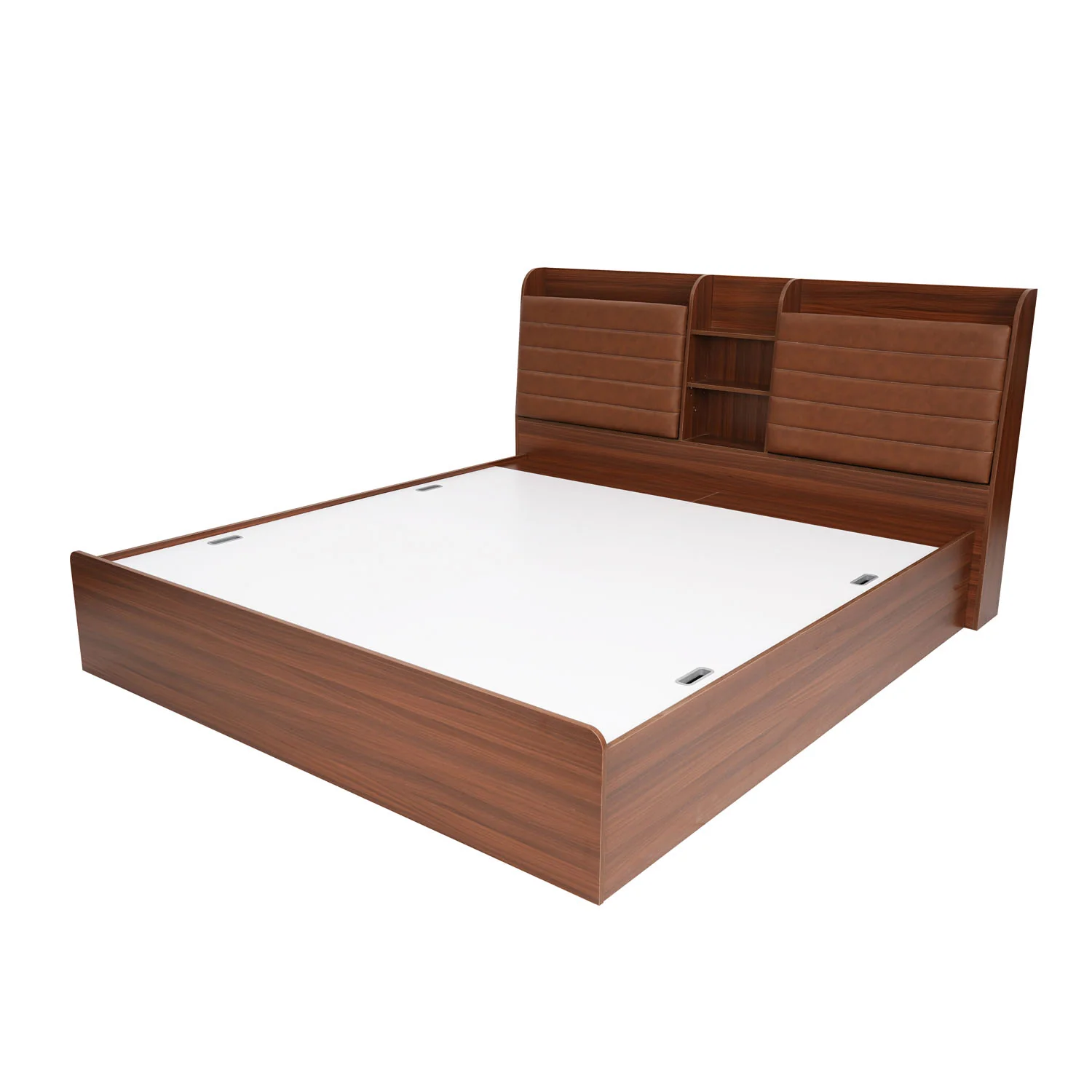 Nilkamal Tokyo Calipso Queen Bed With Storage (Classic Plank Walnut) - Image 5