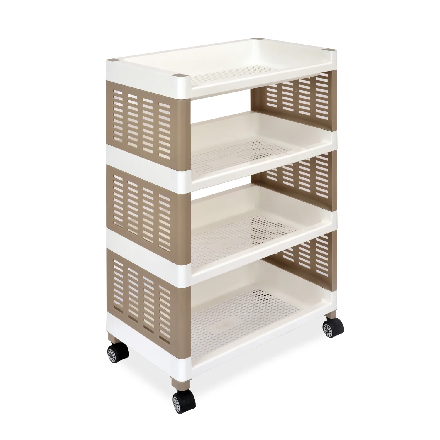 Nilkamal Trolley 25 (Milky White / Taupe Plaza) - Image 4