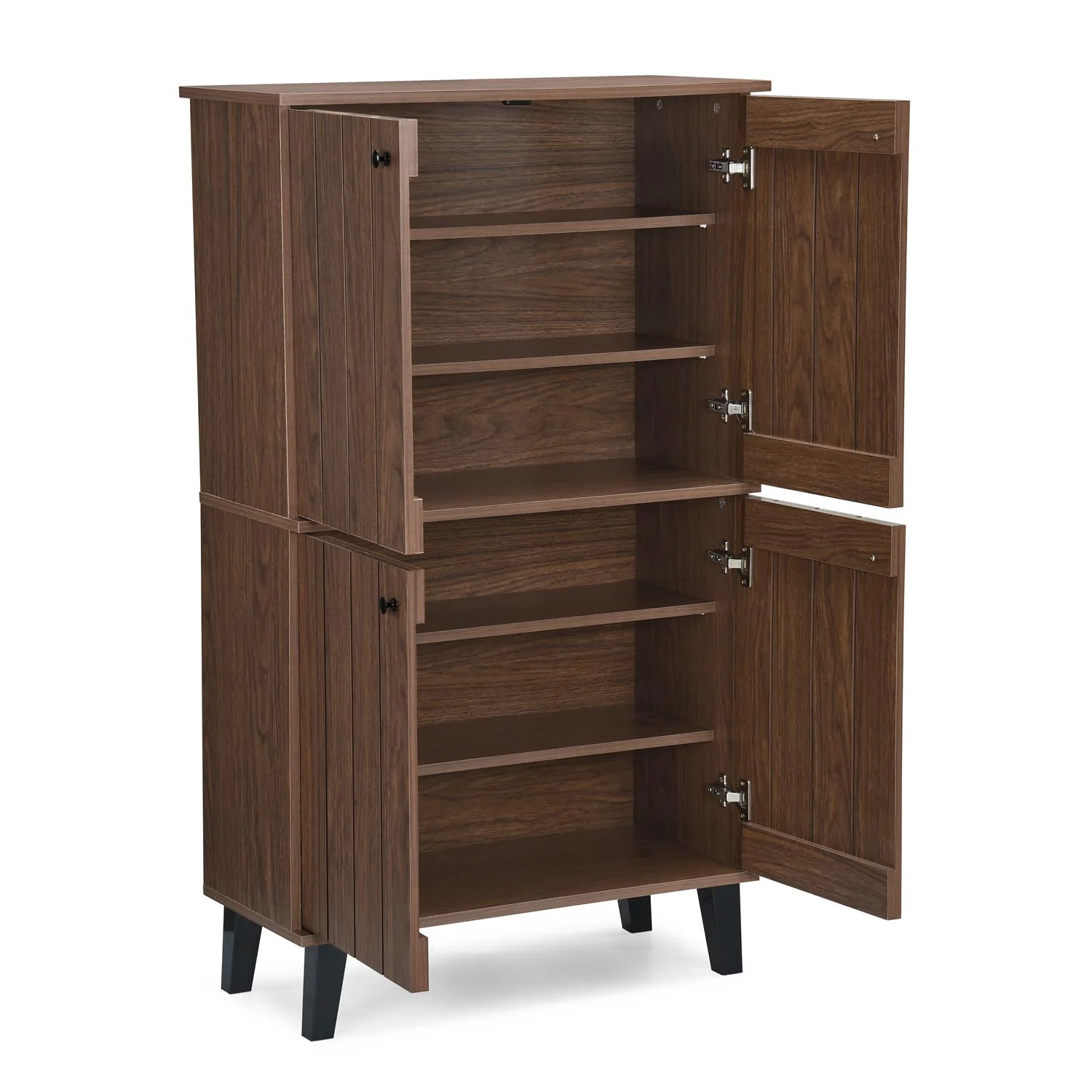 Nilkamal Wildon 4 Door Shoe Rack (Walnut) - Image 3