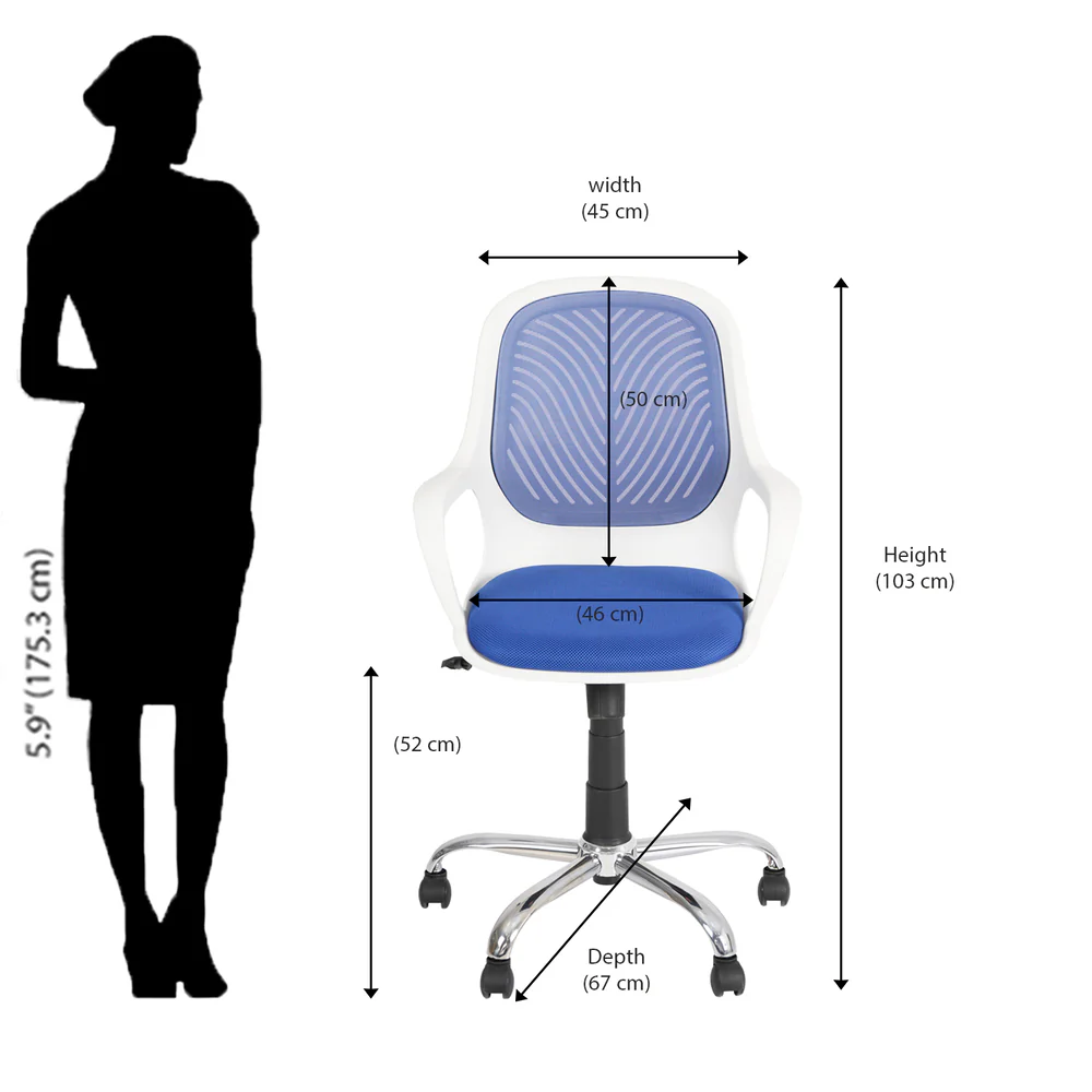 Nilkamal Yaris Mid Back Chrome Base Chair - Image 26