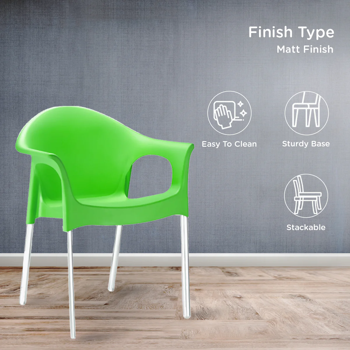 Nilkamal Novella 09 Plastic Arm Chair - Image 14