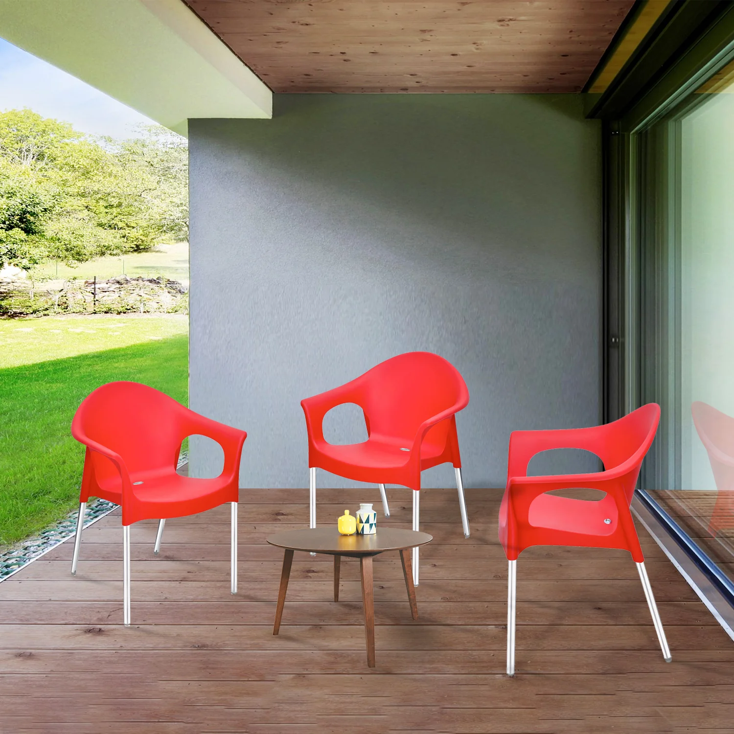 Nilkamal Novella 09 Plastic Arm Chair - Image 3