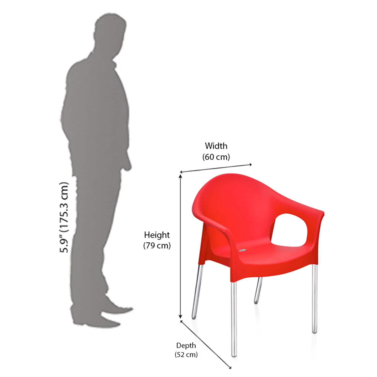 Nilkamal Novella 09 Plastic Arm Chair - Image 9